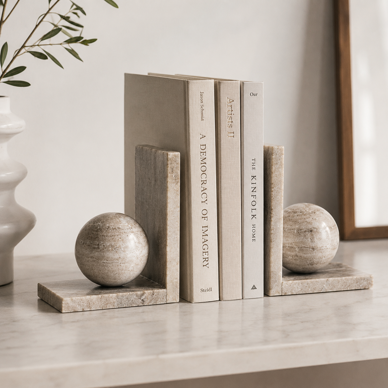 Natural Marble Bookends – Set of 2