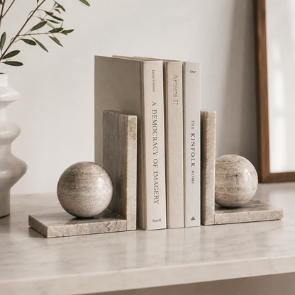 Natural Marble Bookends – Set of 2