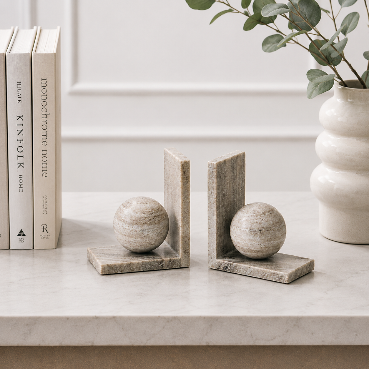 Natural Marble Bookends – Set of 2