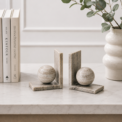 Natural Marble Bookends – Set of 2