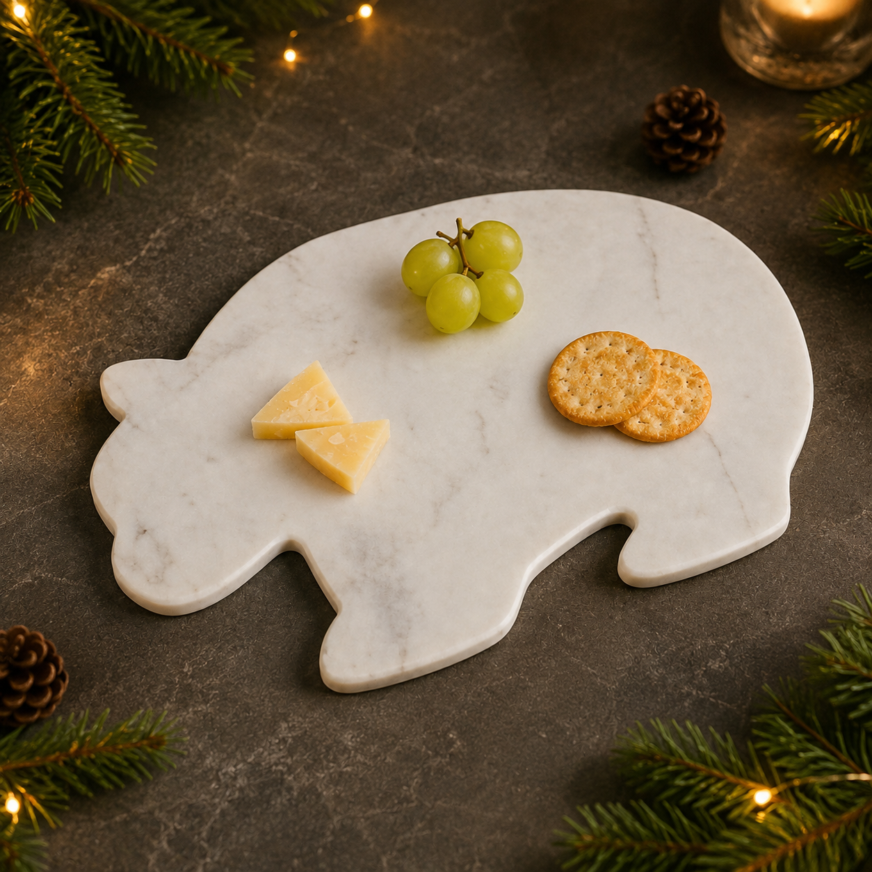 White Marble Deer-Shaped Serving Board