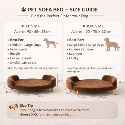 Luxe Raised Pet Sofa Bed for Large Dogs – Blush Pink | XL & XXL Sizes