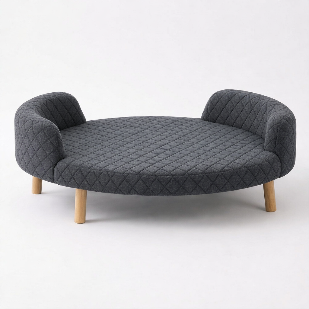 Luxe Raised Pet Sofa Bed for Large Dogs – Charcoal Grey | XL & XXL Sizes