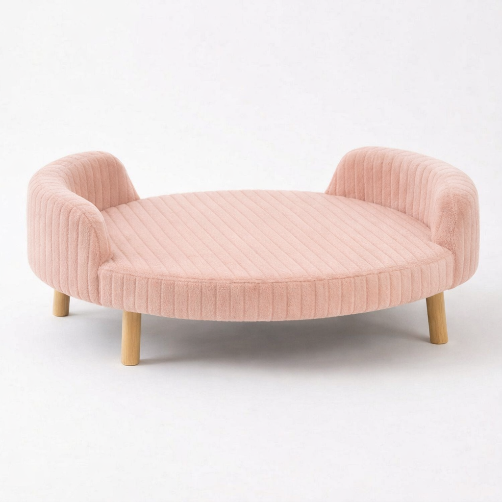 Luxe Raised Pet Sofa Bed for Large Dogs – Blush Pink | XL & XXL Sizes