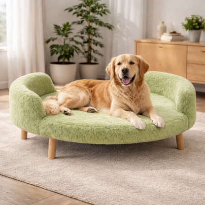 Luxe Raised Pet Sofa Bed for Large Dogs – Sage Green | XL & XXL Sizes