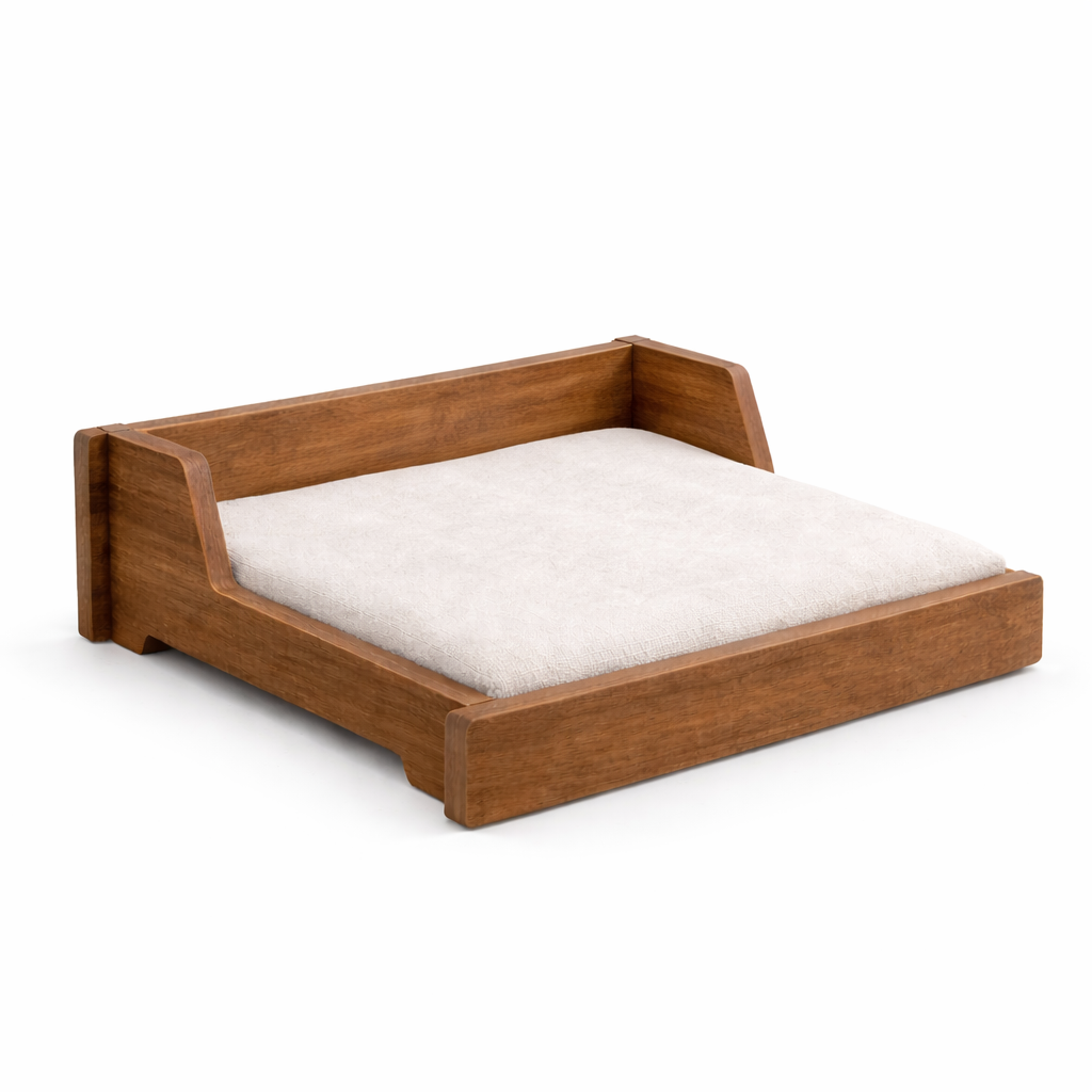 Luxe Raised Pet Bed – Auburn Oak
