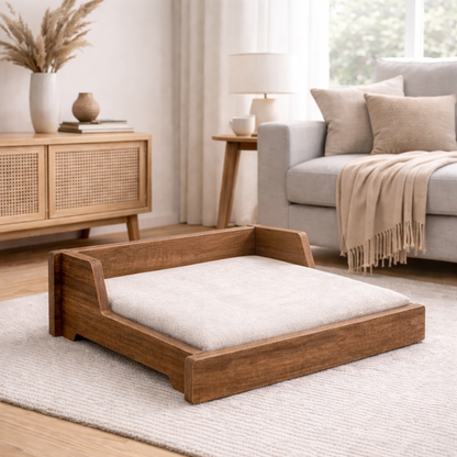 Luxe Raised Pet Bed – Auburn Oak
