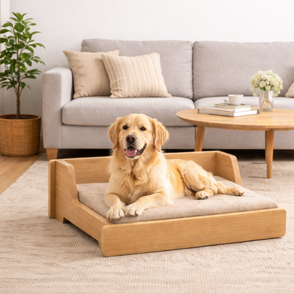 Luxe Raised Pet Bed – Virgin oak