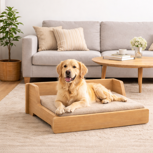 Luxe Raised Pet Bed – Virgin oak