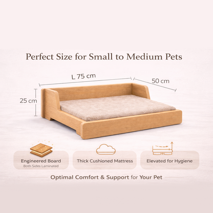 Luxe Raised Pet Bed – Mocha Brown
