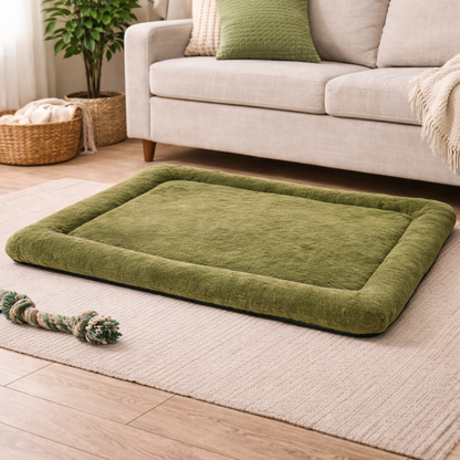 Ultra-Soft Plush Pet Floor Mat – Green - Washable & Non-Slip