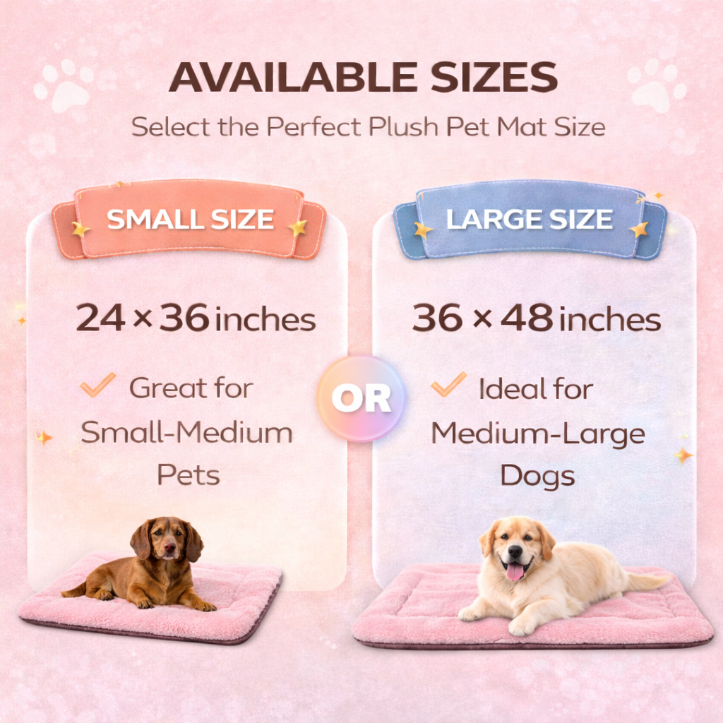 Ultra-Soft Plush Pet Floor Mat – Pink - Washable & Non-Slip