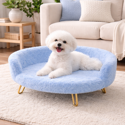 Plush Luxe Pet Bed – Small – Sky Blue