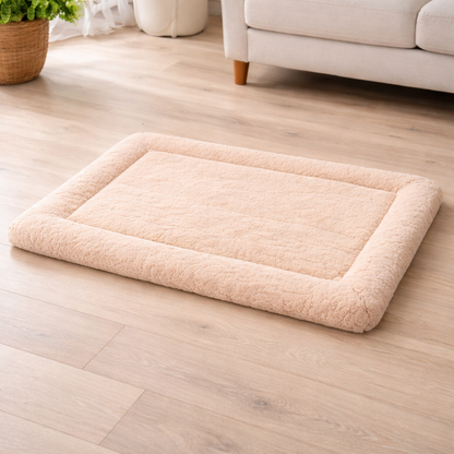 Ultra-Soft Plush Pet Floor Mat – Light Beige - Washable & Non-Slip