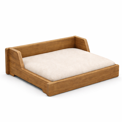 SmartLivin Pet Bed with Cushion – Beige Walnut