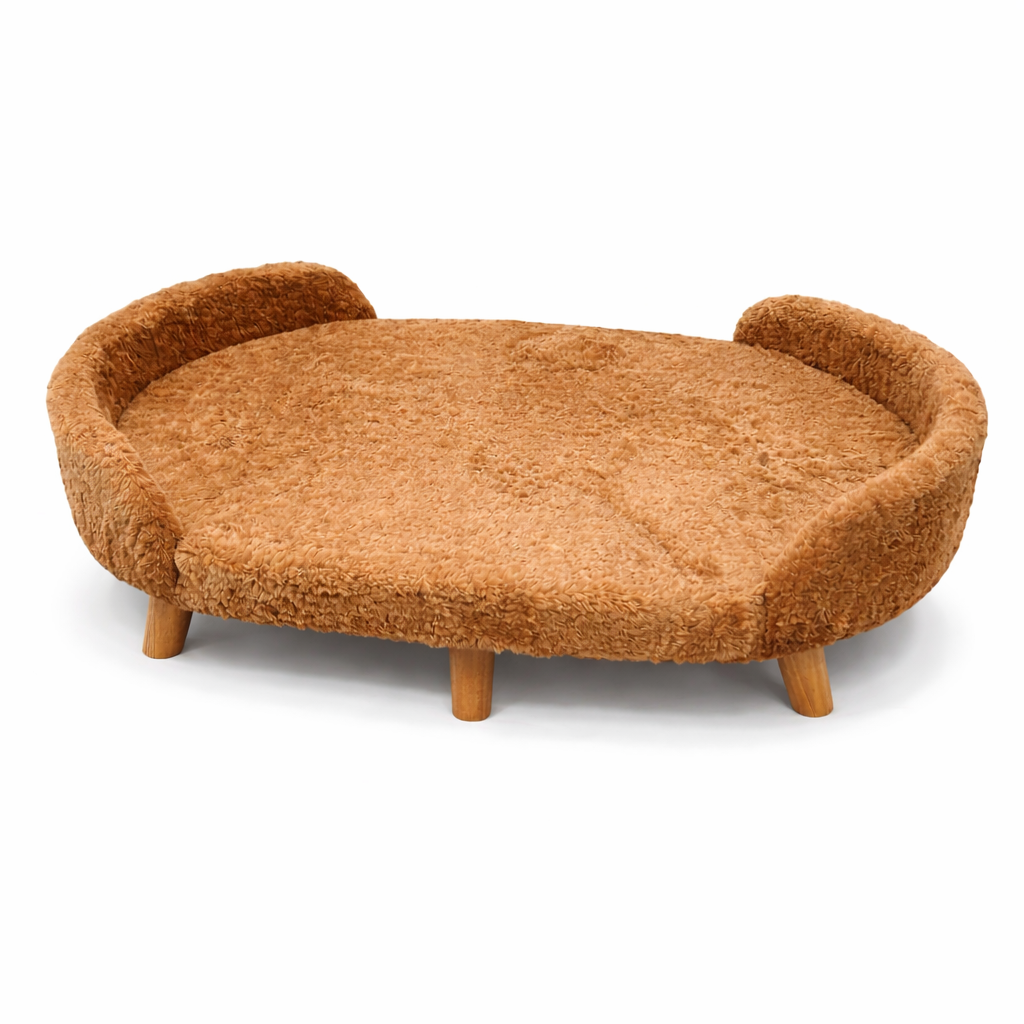 Luxe Raised Pet Sofa Bed for Large Dogs – Caramel Brown | XL & XXL Sizes (Copy)
