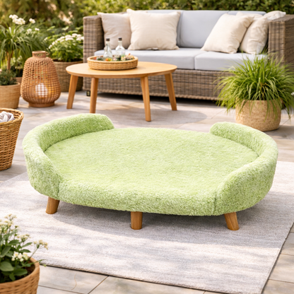 Luxe Raised Pet Sofa Bed for Large Dogs – Sage Green | XL & XXL Sizes