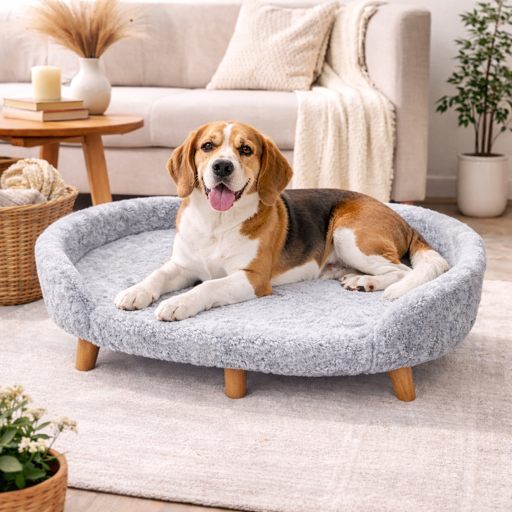 Luxe Raised Pet Sofa Bed for Large Dogs – Dove Grey | XL & XXL Sizes