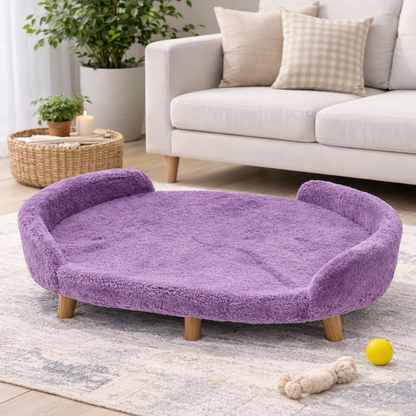 Luxe Raised Pet Sofa Bed for Large Dogs – Lavender | XL & XXL Sizes (Copy)