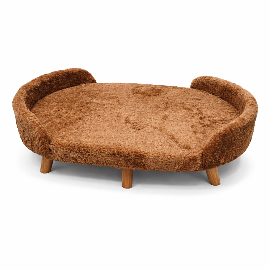 Luxe Raised Pet Sofa Bed for Large Dogs – Caramel Brown | XL & XXL Sizes