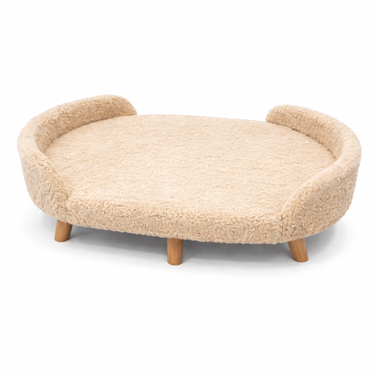 Luxe Raised Pet Sofa Bed for Large Dogs – Ivory Beige | XL & XXL Sizes