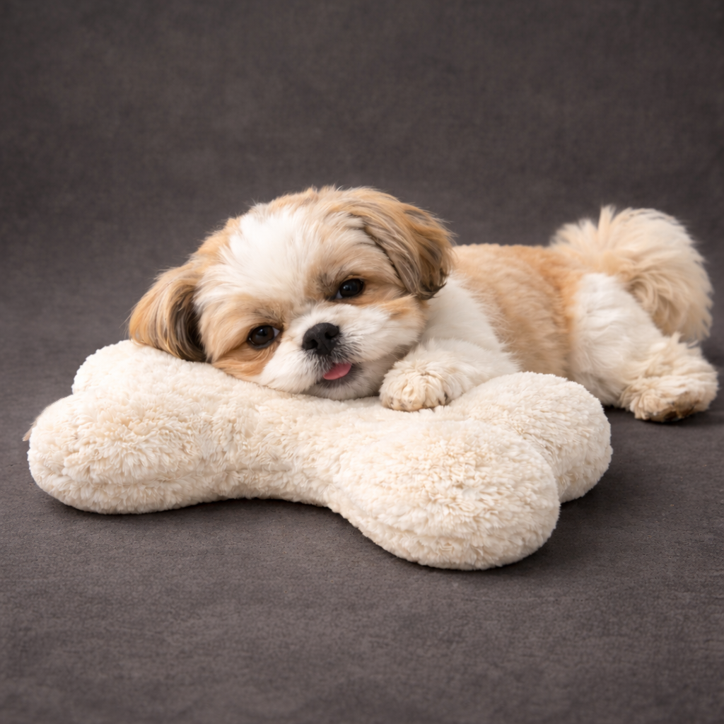 Ultra Soft Bone Shape Pet Pillow – Ivory