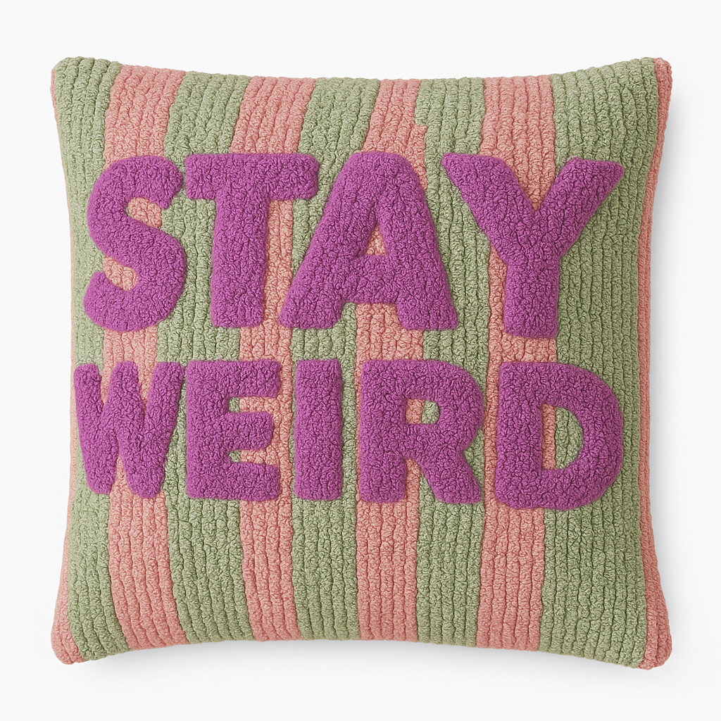 Stay Weird Hooked Cushion – Quirky Statement