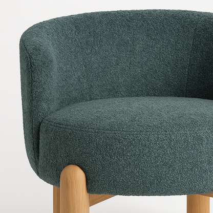 Velour Crest Chenille Wooden Armchair