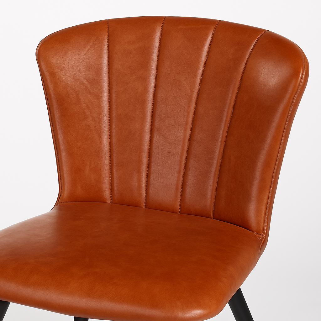 Rustic Flame PU Leather Dining Chair