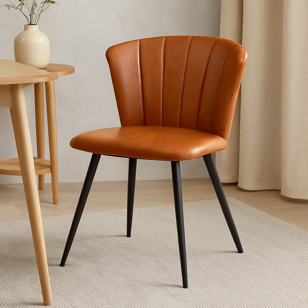 Rustic Flame PU Leather Dining Chair