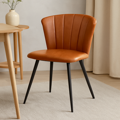 Rustic Flame PU Leather Dining Chair