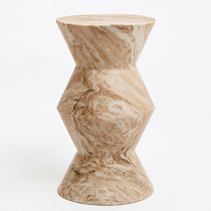 Butterscotch Indian Marble Accent Table – Handcrafted Solid Stone Furniture