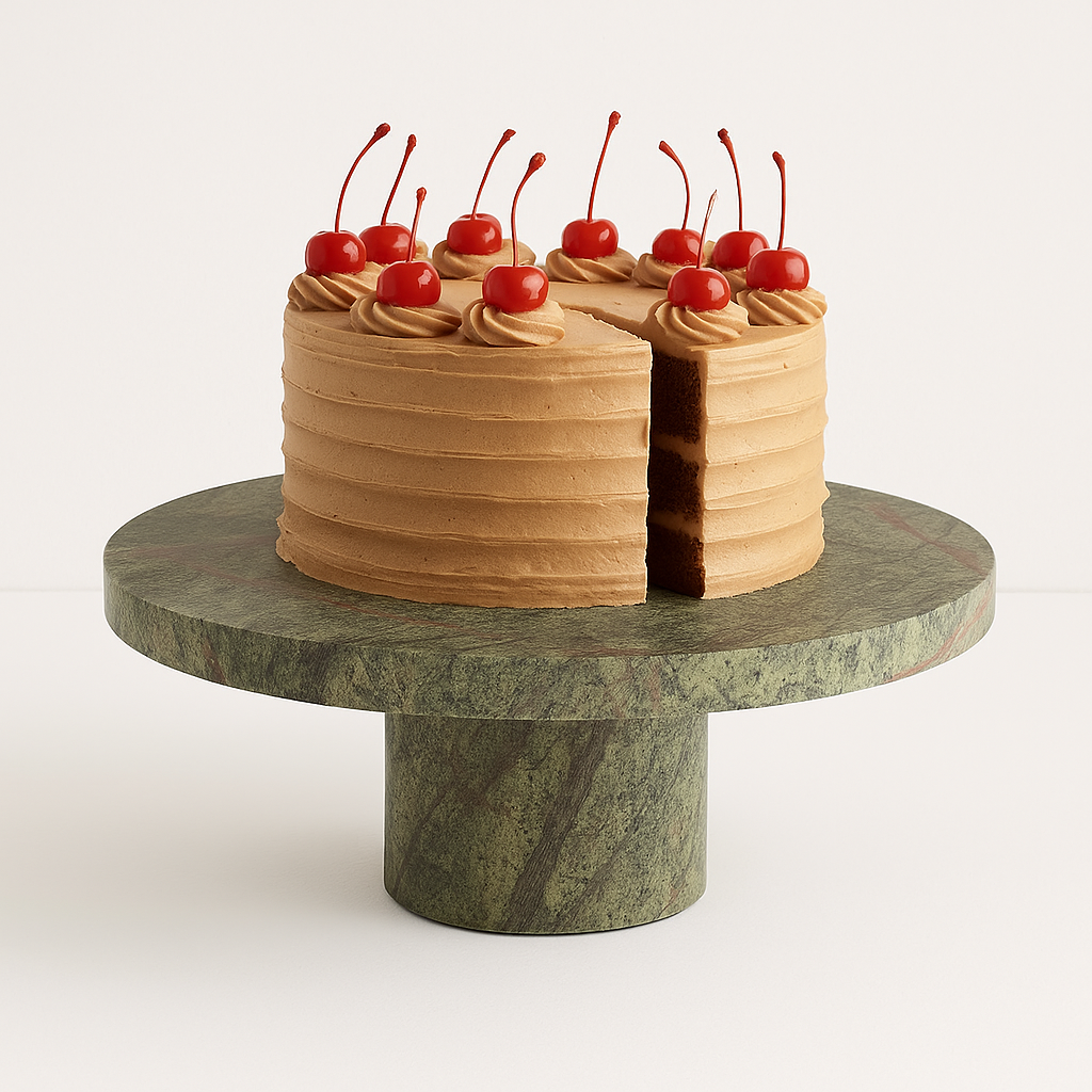 Green Marble Cake Stand – Round Pedestal
