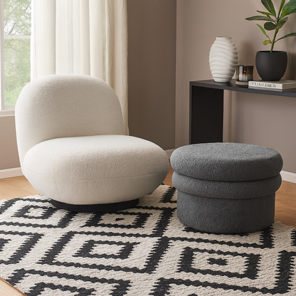 Green Mist Pouf  – Comfortable Upholstered Seating