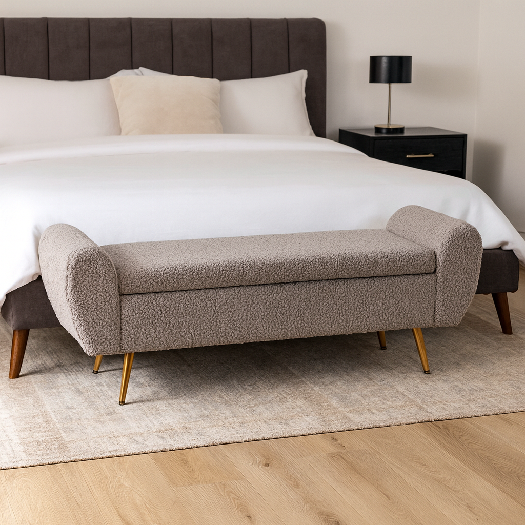 Barcarolle Polyester Bench - Steel – Comfortable Upholstered Seating