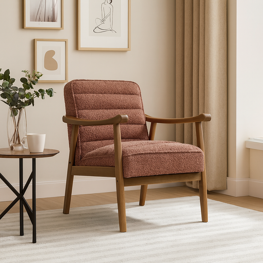 Tulsa Petal Wooden Armchair - Cotton – Comfortable Upholstered Seating