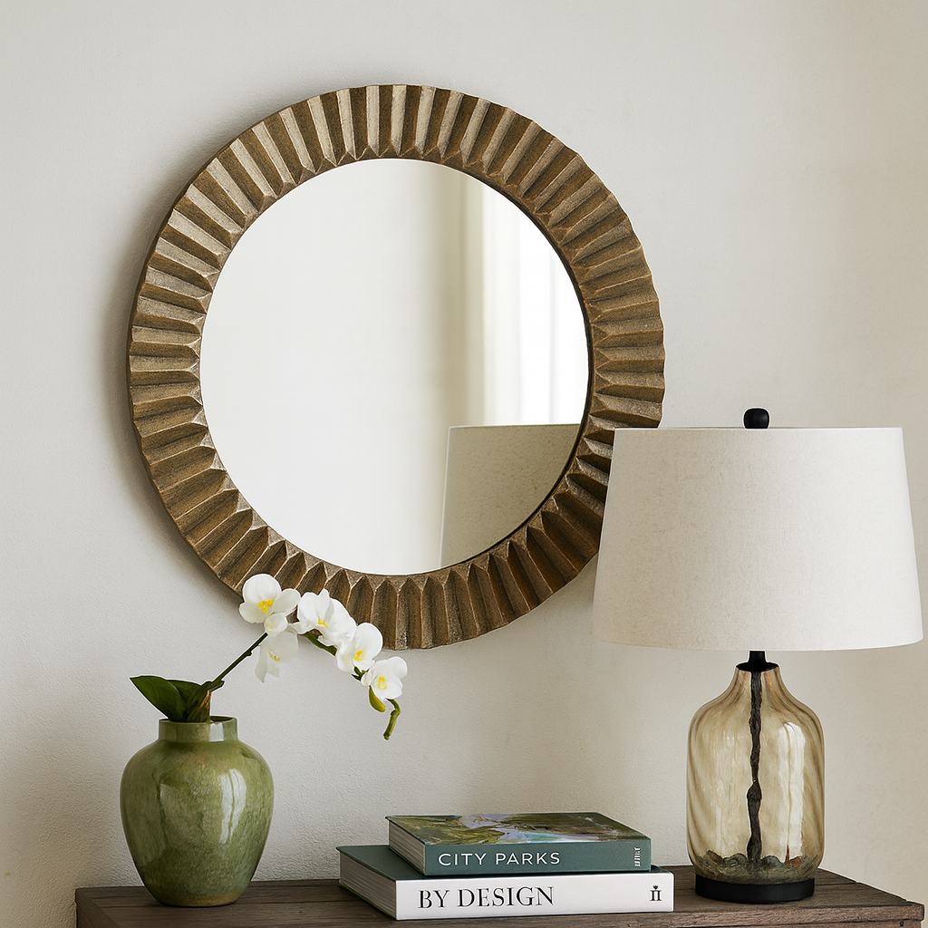 Celestial Fold Aluminium Glass Mirror – High-Quality Glass with Clear Reflection