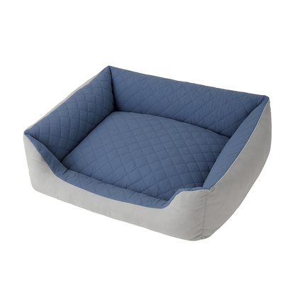 Large Quilted Rectangular Pet Bed with Bolsters