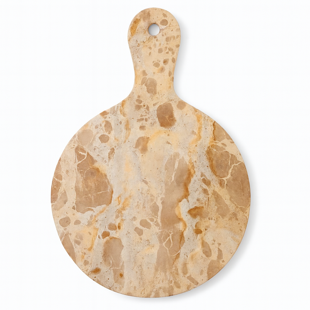 Golden Marble Cheese & Serving Board – Round with Handle