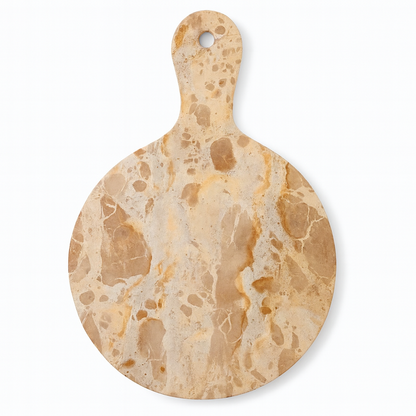 Golden Marble Cheese & Serving Board – Round with Handle