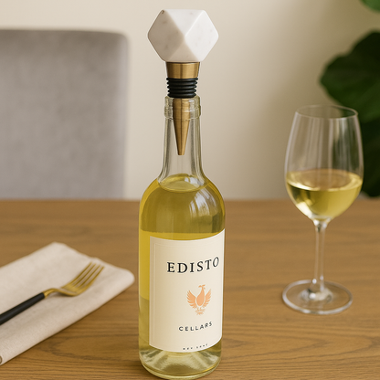Marble & Brass Wine Stoppers – Set of 3