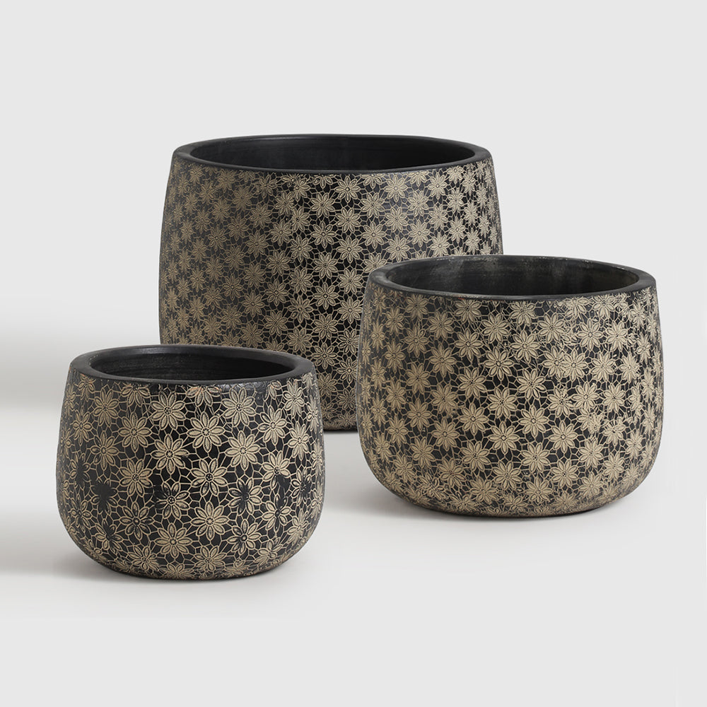 Earthvest Terracotta Pot – Set of 3 – Elegant Decorative Planters