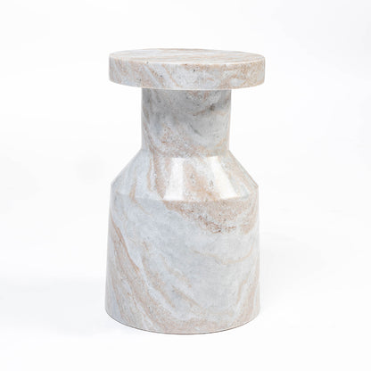 Butterscotch Indian Marble Accent Table– Handcrafted Solid Stone Furniture
