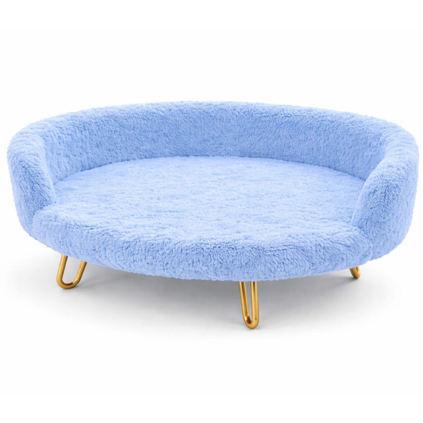 Plush Luxe Pet Bed – Small – Sky Blue