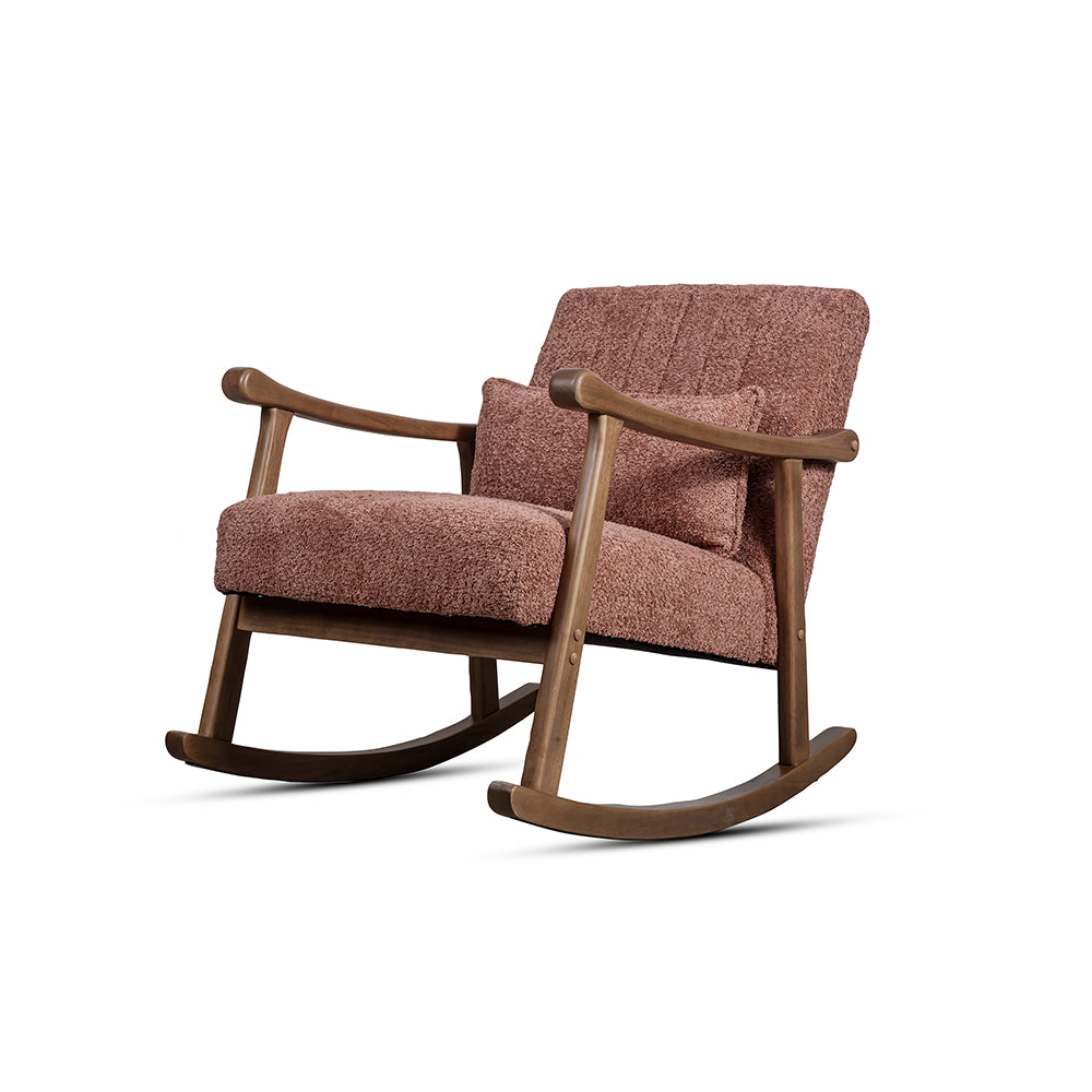 Margaret Wooden Rocking Chair - Cotton – Comfortable Upholstered Seating