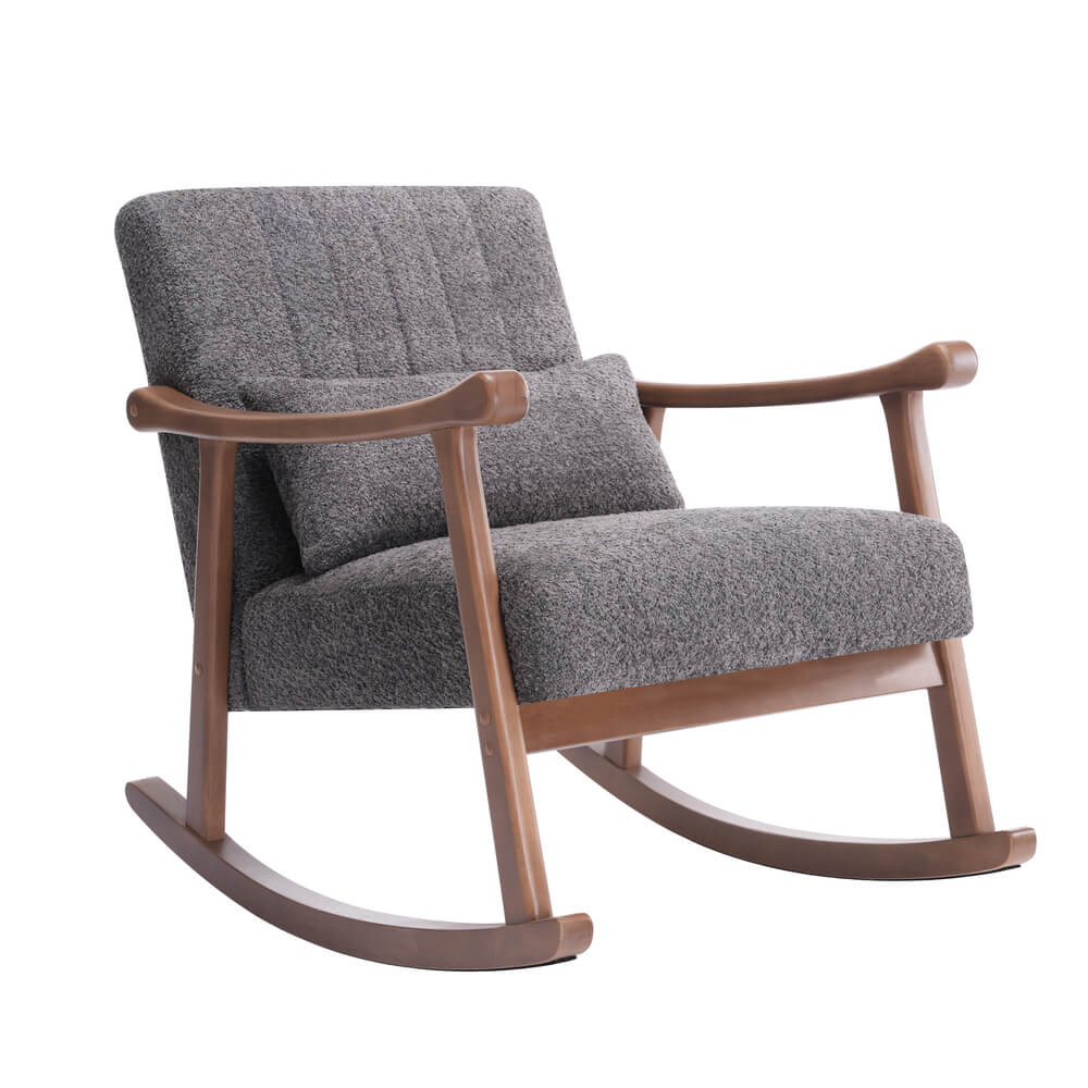 Margaret Wooden Rocking Chair - Cotton – Comfortable Upholstered Seating