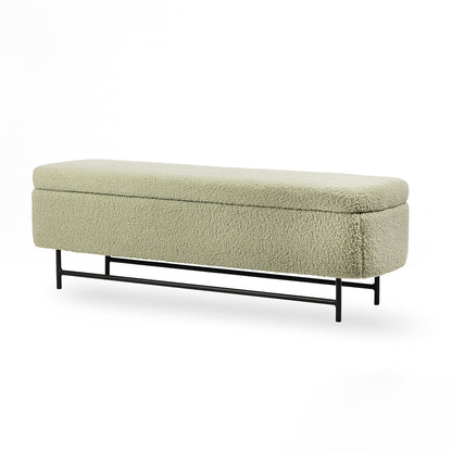 Sequoia Polyester Storage Bench with Steel Legs – Comfortable Upholstered Seating