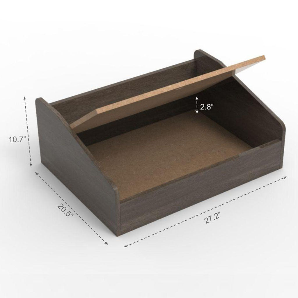 SmartLivin Storage Pet Bed with Cushion - Auburn Oak