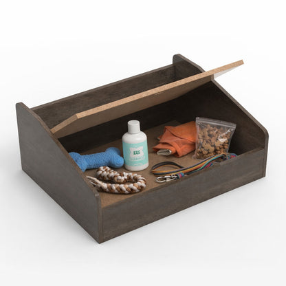 SmartLivin Storage Pet Bed with Cushion - Auburn Oak