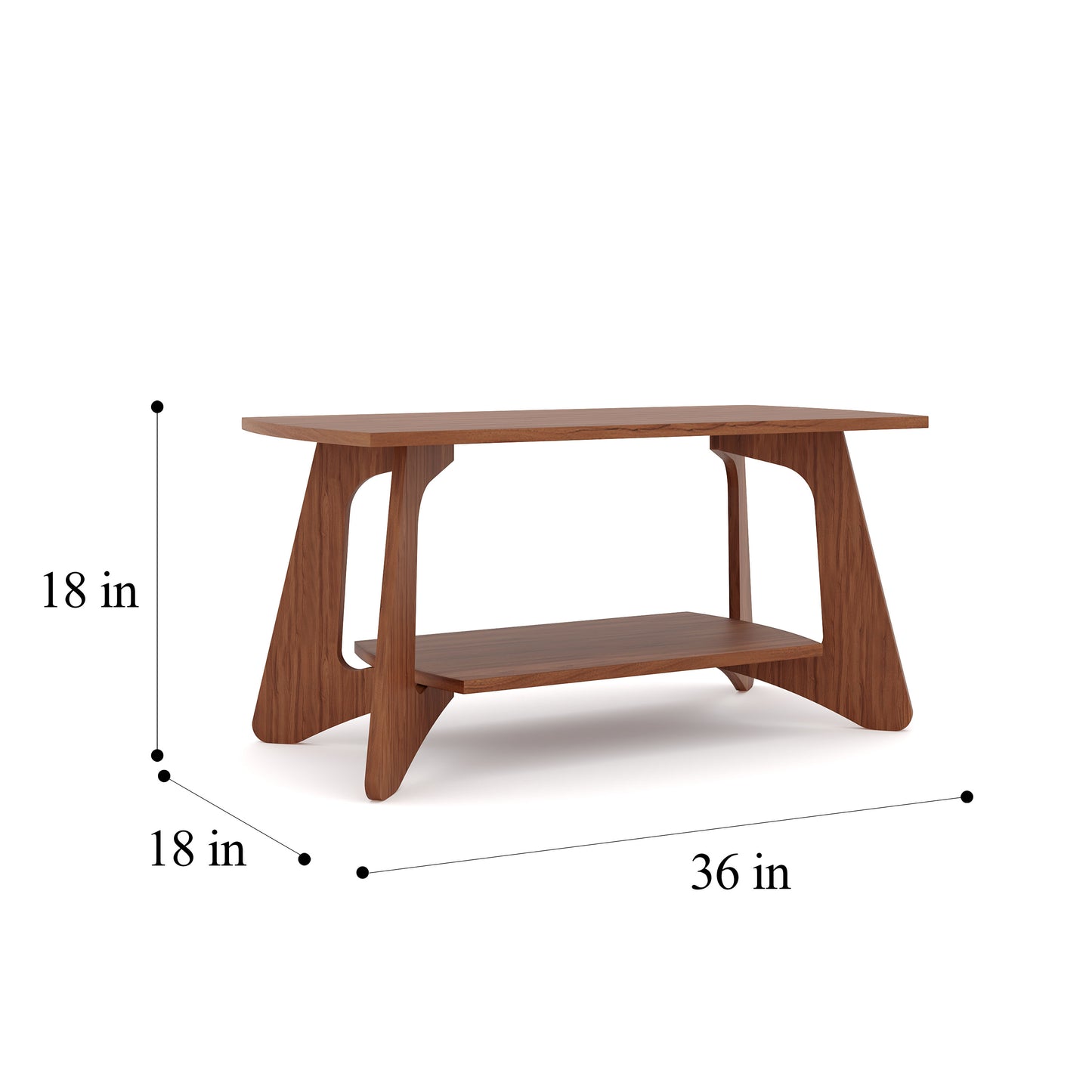Smart Livin Arco Engineered Wood Coffee Table - Walnut Brown